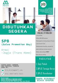 Loker jogja bulan juli 2021 untuk lulusan smp, sma/smk, d1, d3 dan s1 | lowongan kerja di yogyakarta dan sekitarnya bulan juli 2021 Lowongan Kerja Mulia Keramik Jogja Sales Promotion Boy Spb Loker Swasta