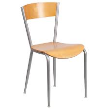 Add some personality to your bar or kitchen area this season with the consec stool 65cm in black with sold elm wood seat finished in a natural colour. Flash Furniture Invincible Series Silver Metal Restaurant Chair Natural Wood Back Seat Furniture Industrial Scientific Trusol Leisure Com