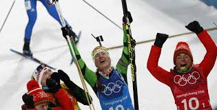 The belarusian women's biathlon team, with (from left to right) nadezhda skardino, iryna kryuko, dzinara alimbekava, and darya domracheva, celebrates winning a historic gold for their nation in the 4 x 6 relay at the 2018 olympics in pyeongchang, south korea. Belarus Women Win Gold In 4x6km Biathlon Relay Euroradio Fm
