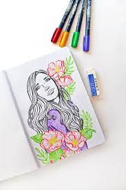 Draw two lines on top of the head and add a circle at the top of each. 5 Tips For Drawing With Brush Pens Tombow Usa Blog Pen Art Drawings Brush Pen Art Brush Pen