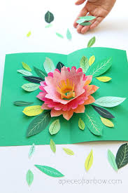 Article by hello, wonderful | creative living with kids. Make A Birthday Card With Pop Up Watercolor Flower Free Designs A Piece Of Rainbow