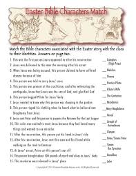 Why did the disciples need to meet . Easter Bible Characters Match