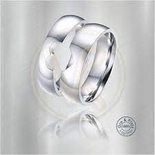 Circón suizo de 2,50 mm. Argollas Andromeda Matrimonio Compromiso 3d Oro O Plata Para Mujer Y Para Hombre
