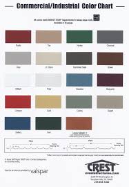 Crest Structures Commercial Industrial Color Chart Crest