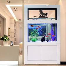 House i designed with an aquarium in it, i cut the side and the back so you can see into it. Magpie Wine Cabinet Fish Tank Aquarium Creative Glass Living Room Home Medium Sized Large Scale Partition Screen Goldfish Tank