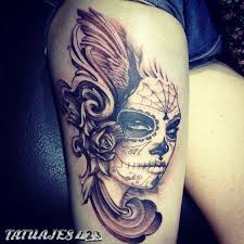 Tatuajes de catrinas, diseños y significado. Diseno De Catrina Con Rosa Lateral
