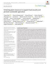 Pdf Unlocking Plant Resources To Support Food Security And Promote Sustainable Agriculture