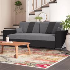 100% genuine leather upholstery envelops the sofa, accented by corded edges and deep tufting on the seat for a tailored touch. Brayden Studio Egan 94 Square Arm Sofa Bed Reviews Wayfair