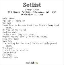 One way to do that is to learn more about each option. Setlist Spoilers From Cheap Trick S 2019 North American Tour Setlist Fm