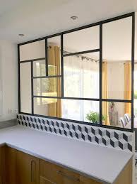 Verriere Avec Motifs Rectangulaires Atelier 46 En 2020 Verriere Atelier Cuisine Separation Cuisine Salon Cuisine Verriere