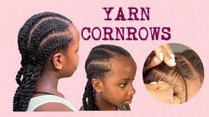 Tutorial Needle And Thread Cornrows Yarn Cornrows Miss Judy Youtube Yarn Braids Styles Cornrows African Hairstyles For Kids