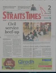 2 the newspaper was established on 15 july 1845 as the straits times and singapore journal of commerce. New Straits Times Newspaper
