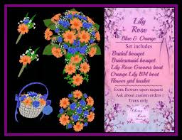 Wholesale waterfall wedding red rose bridal bouquets flowers white calla lilies with artificial pearls and rhinestone de mariage decoration novia accesorios in shirleywedding on. Second Life Marketplace Crf Lily Rose Wedding Flowers Blue Orange