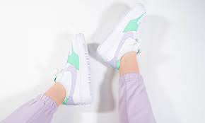 Nike air force 1 'lila swoosh'. Nike Wmns Air Force 1 Shadow White Green Purple 43einhalb Sneaker Store