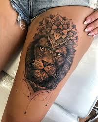Lowen Tattoo Human Inkstinct In 2020 Tatowiertinte Oberschenkel Tattoo Lowin Tattoo