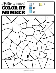 arctic animal color by number printables homemade heather