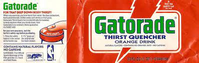 1987 Orange Gatorade Bottle Label Bottle Labels Orange Drinks Bottle