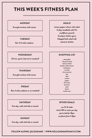 Weekly Workout Meal Plan Template Hello Adams Family Workout Meal Plan Workout Food Weekly Workout