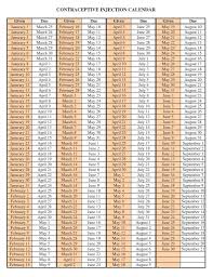 Perfect Depo Provera Calendar Printable Pdf In 2020 Calendar Printables Printable Calendar Template Calendar 2019 Printable