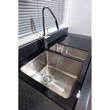 Maybe you would like to learn more about one of these? Cda Kvl02bl 1 5 Bowl Black Glass Stainless Steel Kitchen Sink Rh Drainer Glass Sinks From Taps Uk