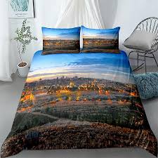 The white background and variety of embroidery colors provide a beautiful addition to any decor. Dubai City Digital Duvet Cover Set Single Twin Double Queen King Size Bed Fruugo Us