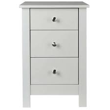 Shaker White 3 Drawer Bedside Table Dunelm Bedside Table Bedside Cabinet White Bedside Table