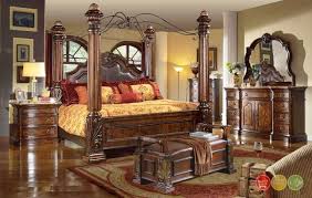 6 piece king size canopy bedroom set. Royale Poster Canopy Bedroom Furniture With Marble Accents Free Shipping Shopfactorydirect Com
