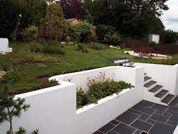 Lovely Colour Contrast Garden Retaining Wall Landscaping Retaining Walls Retaining Wall