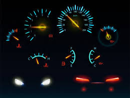 Download Modern Car Dashboard Indicators Glowing In Darkness Blue And Orange Light Scales And Arrows Automobile Front And Back Headlights Realistic Vector Illu In 2020 Vector Free Social Media Design Graphics