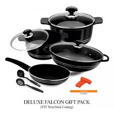 4 750 Die Cast Aluminum Cookware With Ptf Non Stick Coating Item Code 53018 Product Size 11 Pcs Set Inside Color Black Outs Gift Packs Gifts Packing