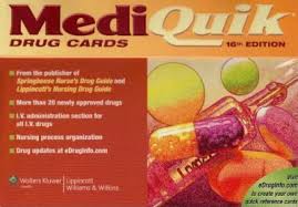 I get so many questions about this from nursing. Mediquick Drug Cards Springhouse 9781582556536