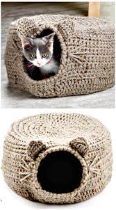 20 Free Crochet Cat Bed House Patterns In 2020 V Yazannya Koti Pletinnya