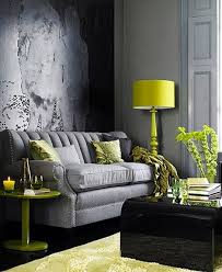 Chartreuse Chic With Gray Living Room Love The Subtle Pops Of Chartreuse Little Blue Deer Green Co Living Room Grey Grey Decor Living Room Green