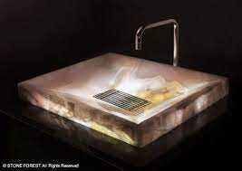 Introducing a new, low cost, simple, and effective way to illuminate your glass vessel sinks. Led Lighted Onyx Sinks By Stone Forest Sink Onyx Sink Stone Sink