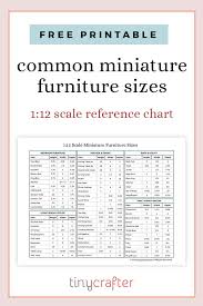1 12 Scale Miniatures Common Furniture Sizes Free Printable