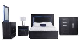 Includes headboard, footboard, platform rails, side storage unit and wood roll slats. Cosmopolitan Queen Storage Bedroom Set Bob S Discount Furniture