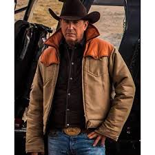 John Dutton Yellowstone Jacket Kevin Costner Yellowstone Series Leather Jacket Men