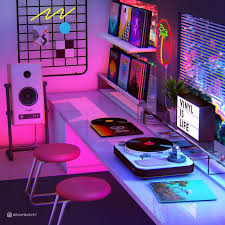 Visual Artwork From Denny Busyet Inspired By 80s 90s Aesthetics Nostalgia Retro Bedrooms Neon Room Neon Bedroom