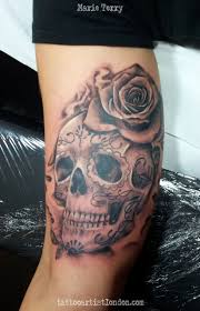 Black And White Realistic Sugar Skull Tattoo Viewing Gallery For Realistic Sugar Skull Tattoo Sugar Skull Tattoos Tattoos For Guys Candy Skull Tattoo