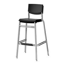 Stig Bar Stool With Backrest Black Silver Color 29 1 8 Ikea Ikea Bar Ikea Barstools Bar Stools