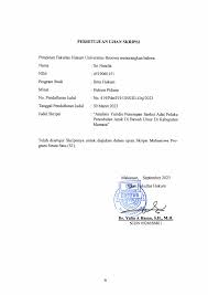 ANALISIS YURIDIS PENERAPAN SANKSI ADAT PELAKU PENCABULAN ANAK DI BAWAH UMUR  DI KABUPATEN MAMASA SRI NATALIA NIM : 4519060151 SKR