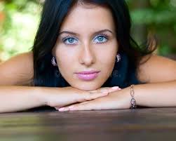 Portrait of Pretty Blue Touring Bicycle Stock Photo