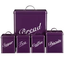 5 piece canister set bread bin sugar