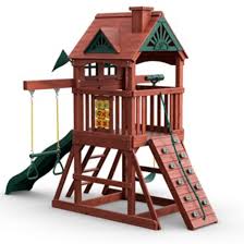 Gorilla Five Star Ii Space Saver Swing Set In 2020 Space Savers Swing Set Wooden Swing Set