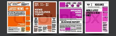 A tabloid is a newspaper with a compact page size smaller than broadsheet. Newspaper Cover Set Vector With Text Stock Vector Colourbox