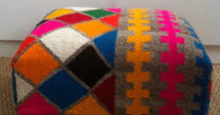 Petit Banc Carthage En New Kilim Arlequin Gris Fluo Rock The Kasbah Kilim Design