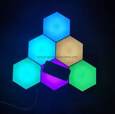 Cool led hexagon lights with 13 colors and 3 settings. China Hexagon Wall Rgb Light Nanoleaf Light Panels Remote Control 6 Pcs Smart Wall Mounted Touch Sensitive Diy Geometric Modular Assembled Rgb Led Colorful Light China Wall Rgb Light Hexagon Wall Rgb Light