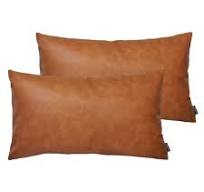 Set of 2 Thick Faux Leather Lumbar Throw Pillow Covers 12x20, Modern  Farmhouse Boho Small Long Accent Scandinavian Decor Rectangle Decorative  Cushion ...