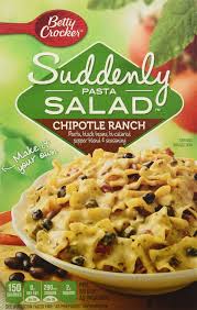 Jun 22, 2017 · tuscan pasta salad is an easy pasta salad with sun dried tomatoes, peppers spinach, and olives tossed in a tangy dressing. Buy Betty Crocker Suddenly Salad Pasta Chipotle Ranch 5 9oz Box Pack Of 4 Online In Taiwan B00epqm9mm