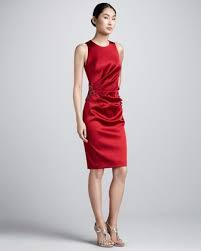 David Meister Bead Hip Ruched Cocktail Dress Moulin Rouge Bridal Party Red Cocktail Dress Dresses Fashion Dresses